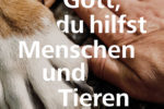 Menschenhand und Hundepfoten