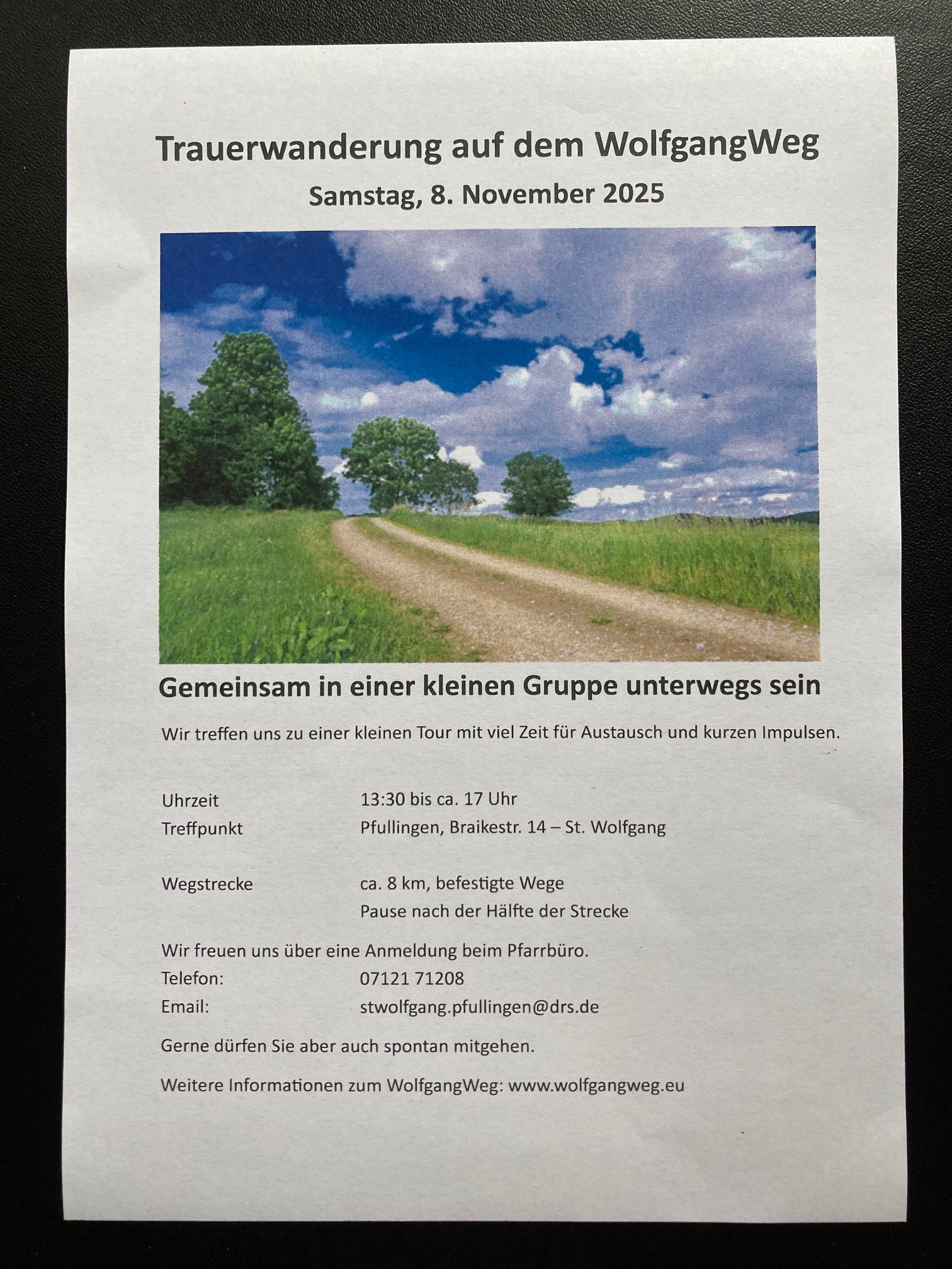 Trauerwanderung Plakat