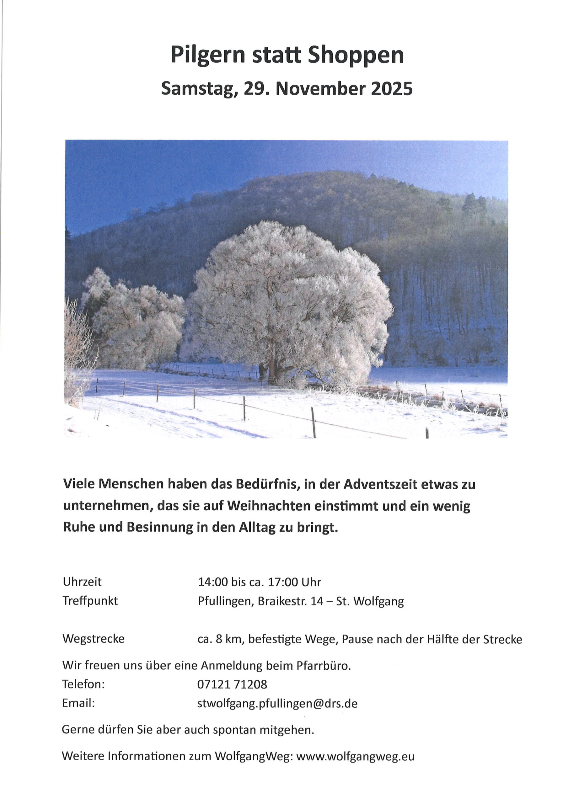 Pilger statt Shoppen Flyer